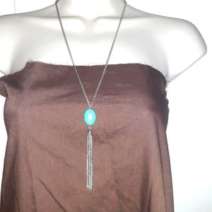 Silver Tone Turquoise Necklace